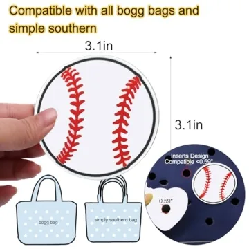 Mity Rain Sports Charms for Bogg Bag - Baseball Decor