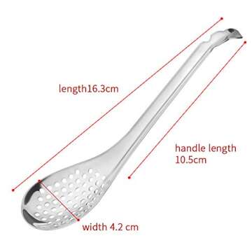 Spherification Spoon - Set of 2 Stainless Steel Spherification Spoon Molecular Slotted Bar Spoon Kit...