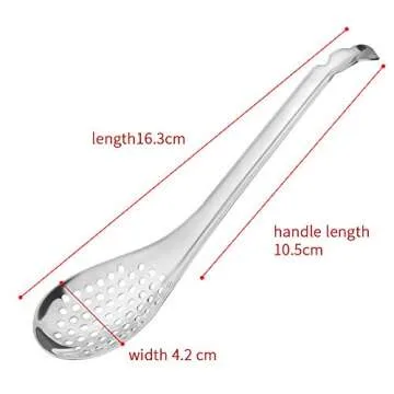 Spherification Spoon Set - 2 Stainless Steel Slotted Kitchen Spoons for Effortless Cooking