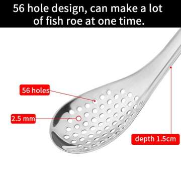 Spherification Spoon - Set of 2 Stainless Steel Spherification Spoon Molecular Slotted Bar Spoon Kitchen - KICW0071 (Silver)