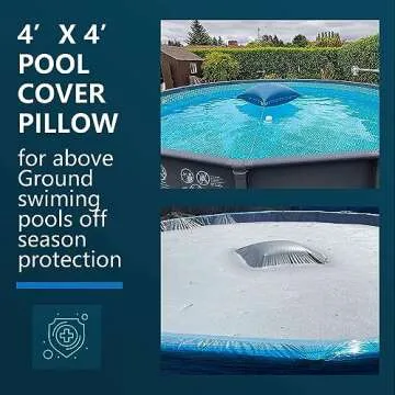 4' X 4' Pool Pillows for Above Ground Pools, Pool Winterizing Kit 0.4mm Thick and Cold-Resistant Ice Equalizer Air Pillow Super Durable & Strong Cold Resistant Easy Centering, Rope Included