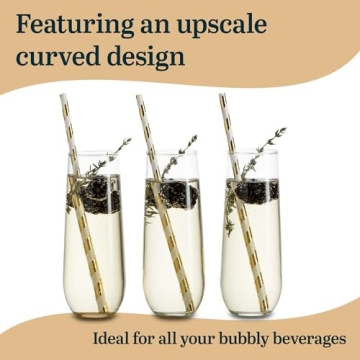 Libbey Stemless Champagne Flute Glasses Set of 12