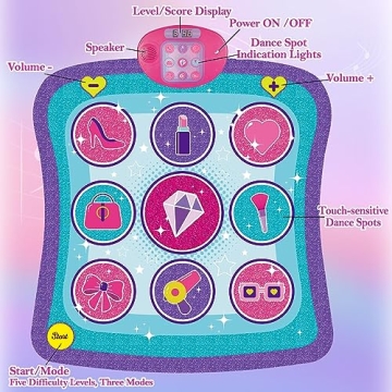 Popsunny Kids Dance Mat with Music and LED for Ages 3-8