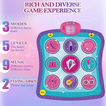 Popsunny Kids Dance Mat with Music and LED for Ages 3-8