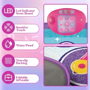 Popsunny Kids Dance Mat with Music and LED for Ages 3-8
