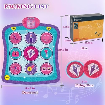 Popsunny Kids Dance Mat with Music and LED for Ages 3-8