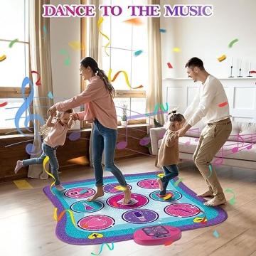 Popsunny Kids Dance Mat with Music and LED for Ages 3-8