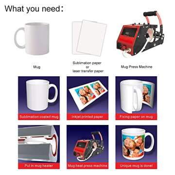 O BOSSTOP Tumbler Heat Press Sublimation Cup Mug Heat Press Transfer Printing Machine for 6OZ 10OZ 11OZ 12OZ 15OZ