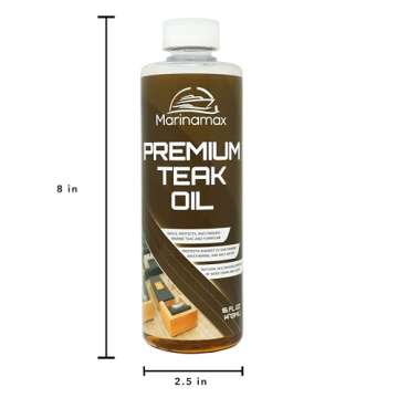 Premium Teak Oil 16 Oz | Wood Oil, Preserver, Stain, Sealer, and Protector | Great for Teak Furniture and Boat and Marine Interior Teak Wood