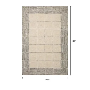 Loloi Chris Loves Julia Francis Cream/Black Area Rug 8'-6" x 12'