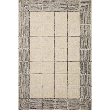 Loloi Chris Loves Julia Francis Cream/Black Area Rug 8'-6" x 12'
