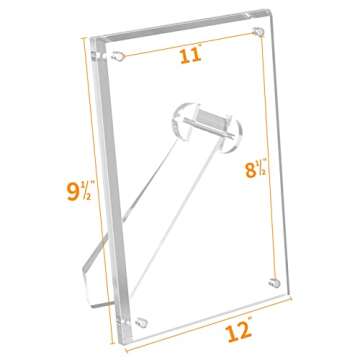 NIUBEE Certificate Frame 8.5x11 Inch Acrylic Document Frames with Magnets for Marriage Graduation, 2 Pack