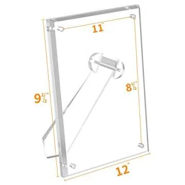 NIUBEE Certificate Frame 8.5x11 Inch Acrylic Document Frames with Magnets for Marriage Graduation, 2 Pack