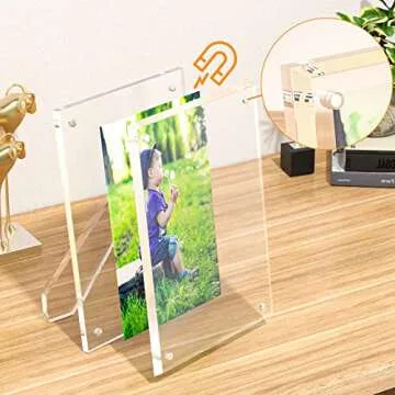 NIUBEE Certificate Frame 8.5x11 Inch Acrylic Document Frames with Magnets for Marriage Graduation, 2 Pack