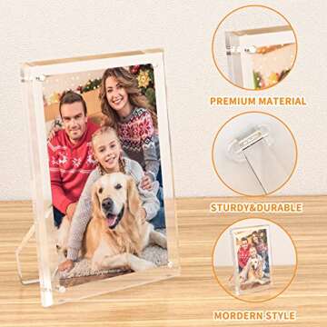 NIUBEE Certificate Frame 8.5x11 Inch Acrylic Document Frames with Magnets for Marriage Graduation, 2 Pack