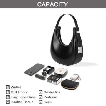 Sunwel Fashion Small Shoulder Bag Under the Arm Purse Adjustable Strap Mini Clutch for Women with Ri...