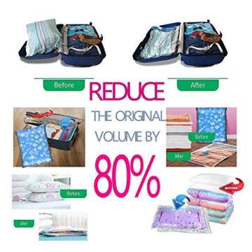 Space Saver Vacuum Compression Bags for Travel & Home Storage