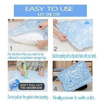 Space Saver Vacuum Compression Bags for Travel & Home Storage
