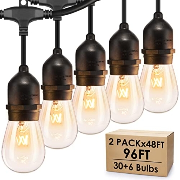 Mlambert 96FT Dimmable Vintage Outdoor String Lights