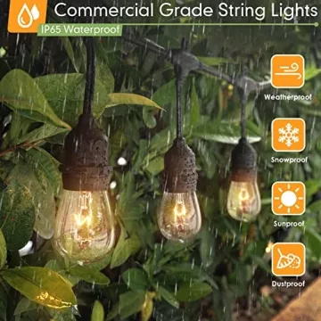 Mlambert 96FT Dimmable Vintage Outdoor String Lights