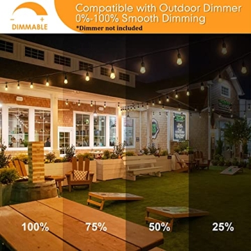 Mlambert 96FT Dimmable Vintage Outdoor String Lights