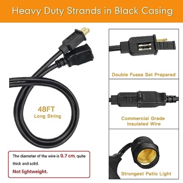 Mlambert 96FT Dimmable Vintage Outdoor String Lights