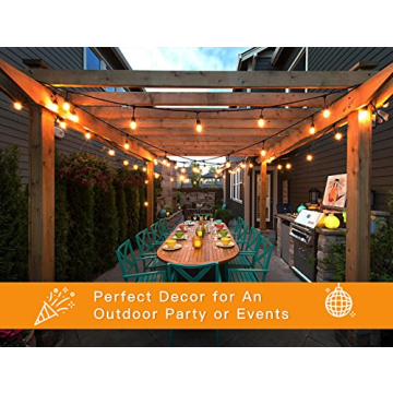Mlambert 96FT Dimmable Vintage Outdoor String Lights