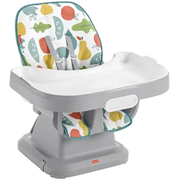 Fisher-Price Baby to Toddler High Chair SpaceSaver Portable with Washable Tray & Liner