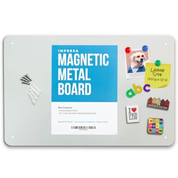 Impresa Magnet Display Board for Wall - Metal Memo Board for Office, Home, Kitchen, and Classrooms -...