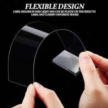 Containlol Clear Moveable Shelf Label Holders - 15 Pack