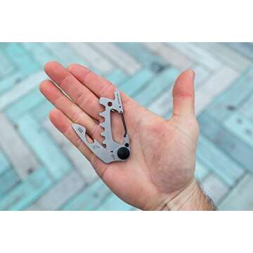 KeySmart AllTul Raptor - 6-in-1 Multi-Purpose Keychain Multitool with Bottle Opener, Wrench, Philips Head, Flat Head, Carabiner, and Steel Cutter Ideal Utility Tool for Camping, Fishing Etc.