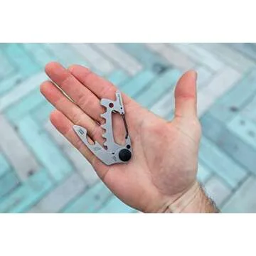 KeySmart AllTul Raptor - 6-in-1 Multi-Purpose Keychain Multitool with Bottle Opener, Wrench, Philips Head, Flat Head, Carabiner, and Steel Cutter Ideal Utility Tool for Camping, Fishing Etc.