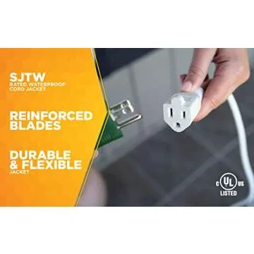 Woods 20Ft Light Duty Extension Cord for Outdoor Use