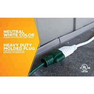 Woods 20Ft Light Duty Extension Cord for Outdoor Use