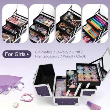 Joligrace Unicorn Makeup Case for Girls Jewelry Organizer