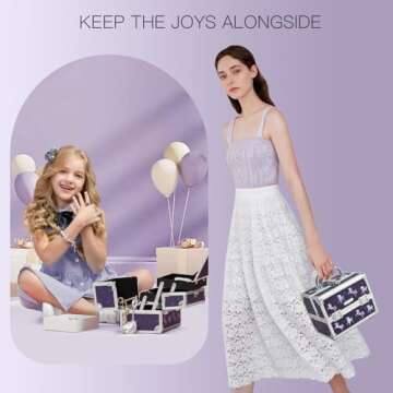 Joligrace Unicorn Makeup Case for Girls Jewelry Organizer