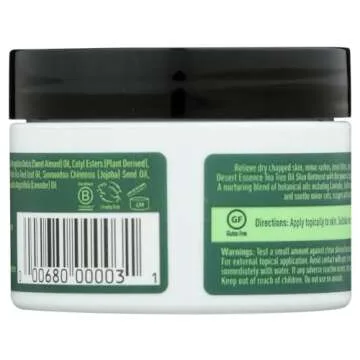 Desert Essence Tea Tree Oil Skin Ointment - 1 Fl Ounce - Pack of 2 - Jojoba & Lavender Essential Oils - Vitamin E - Sweet Almond Extract - Moisturizer For Dry Skin, Skin Irritations, Cuticles