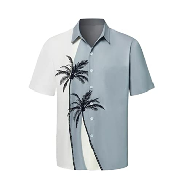 WRITKC Tropical Button Down Hawaiian Shirts for Men