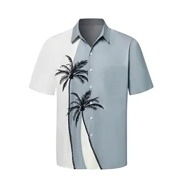 WRITKC Tropical Button Down Hawaiian Shirts for Men