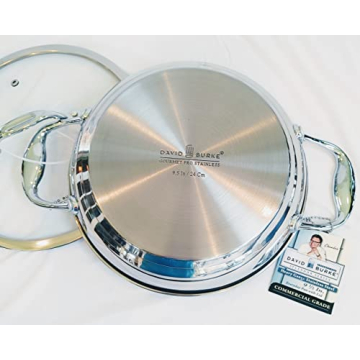 David Burke Splendor Stainless Steel 9.5" Everyday Pan with Lid