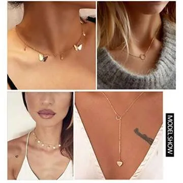 Honsny 20PCS Gold Plated Choker Necklaces for Women