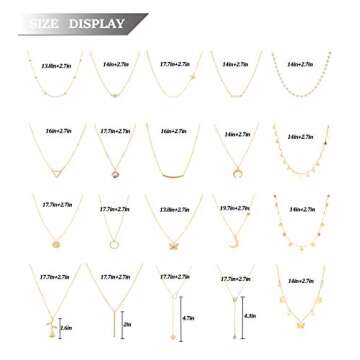 Honsny 20PCS Gold Plated Choker Necklaces for Women