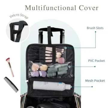 Stagiant Rolling Makeup Train Case, Professional Makeup Case, Travel Cosmetic Organizer Make Up Stor...