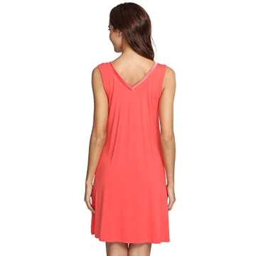 WiWi Viscose from Bamboo Nightgown for Women Cooling Sleeveless Tank Sleepwear Soft V Neck Shirts Pa...