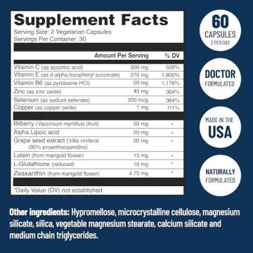 Premium AREDS 2 Eye Vitamins with Lutein & Zeaxanthin