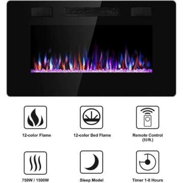 Antarctic Star 30 Inch Electric Fireplace with Remote Control