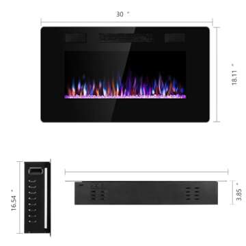 Antarctic Star 30 Inch Electric Fireplace with Remote Control