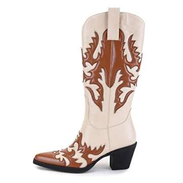 ANN CREEK 'Claremont' Texture Patch Boots, Caramel/Ivory, 9 UK