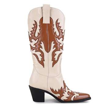 ANN CREEK 'Claremont' Texture Patch Boots, Caramel/Ivory, 9 UK