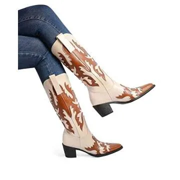 ANN CREEK 'Claremont' Texture Patch Boots, Caramel/Ivory, 9 UK